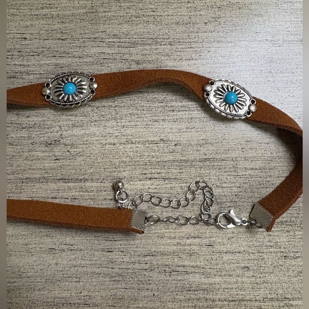 Western Silver and Turquoise Choker